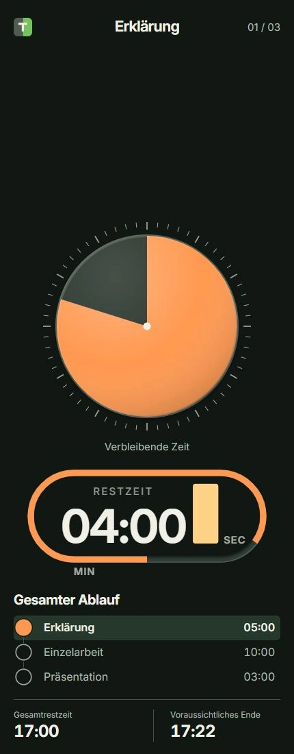 Echte App-Ansicht für Vollbild verwenden mit markierten Tippstellen: Vollbild schließen